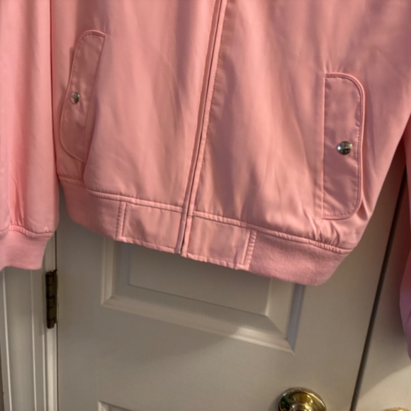 Full Zip Snap Pockets Pink Izod Golf Jacket Coat Vintage Size S - Picture 4 of 6